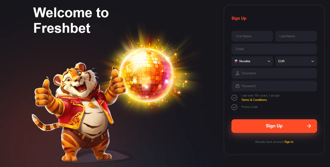 FreshBet Registration